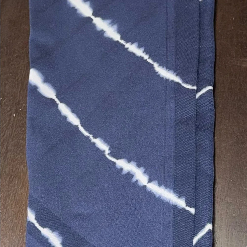 Tory Burch Sport Navy Diagonal Shibori Tie Dye Leggings Size Medium